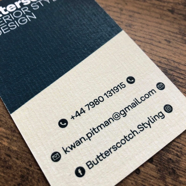 Business cards printed on Conqueror Brilliant White Laid card